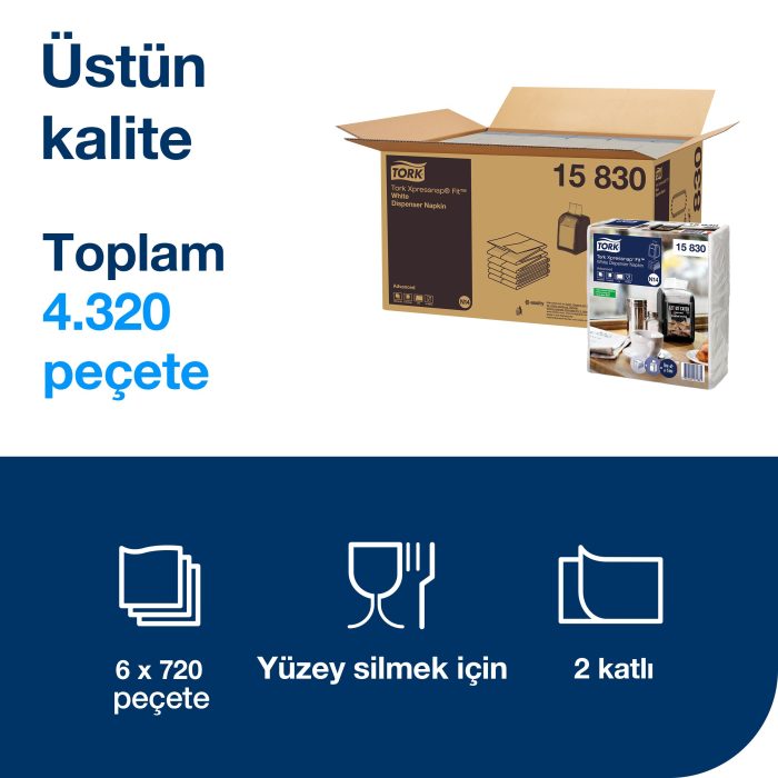 Tork Xpressnap Snack® Beyaz Dispenser Peçete - Görsel 3