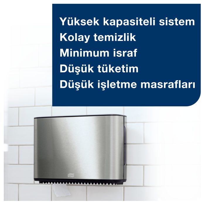Tork Mini Jumbo Tuvalet Kağıdı Dispenseri Paslanmaz Çelik - Görsel 2