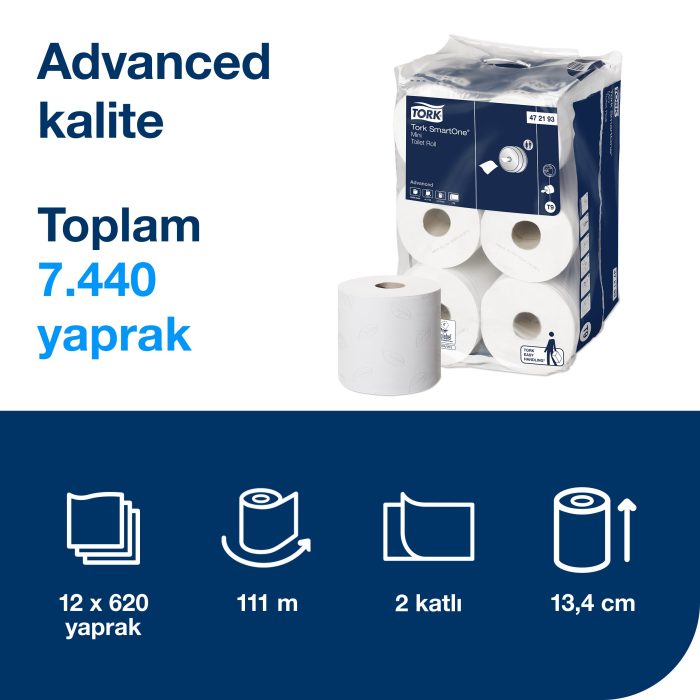 Tork SmartOne Mini Tuvalet Kağıdı Advanced 112m*12 - Görsel 8