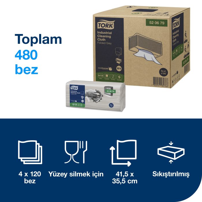 Tork Nonwoven Endüstriyel Temizlik Bezi Z Katlı Gri - Görsel 6