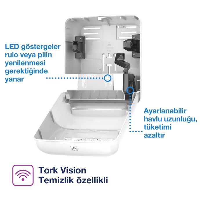 Tork Matic® Otomatik Hareketli Kağıt Havlu Dispenseri Beyaz H1 - Görsel 6