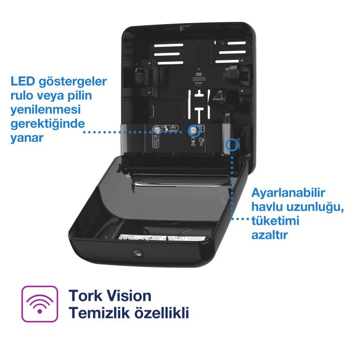 Tork Matic® Otomatik Hareketli Kağıt Havlu Dispenseri Siyah H1 - Görsel 5