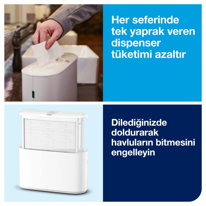 Tork Xpress® Z Katlı Havlu Dispenseri Masaüstü Beyaz - Görsel 6
