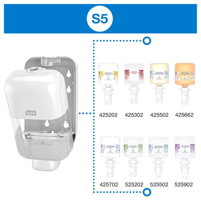 Tork Mini Sabun ve Dezenfektan Dispenseri Beyaz S5 - Görsel 4