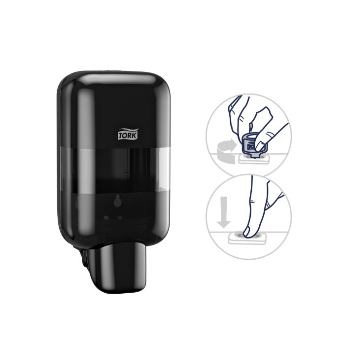 Tork Mini Sabun ve Dezenfektan Dispenseri Siyah S5 - Görsel 4