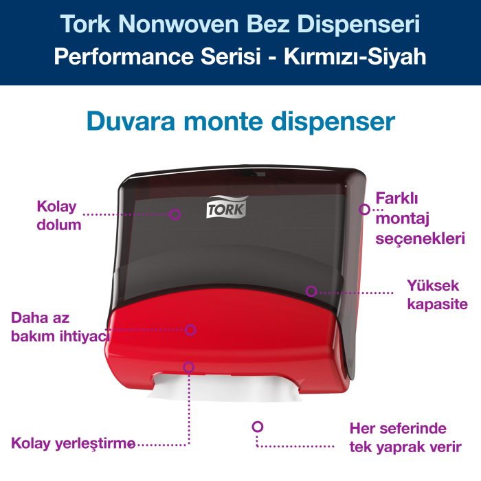 Nonwoven Bez Dispenseri Kırmızı-Siyah - Görsel 9