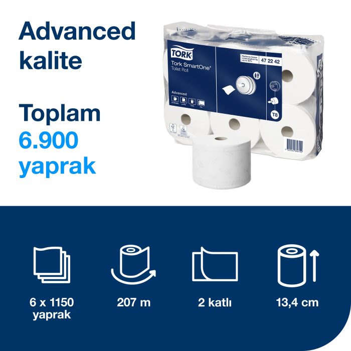 Tork SmartOne Tuvalet Kağıdı Advanced 207m*6 - Görsel 5