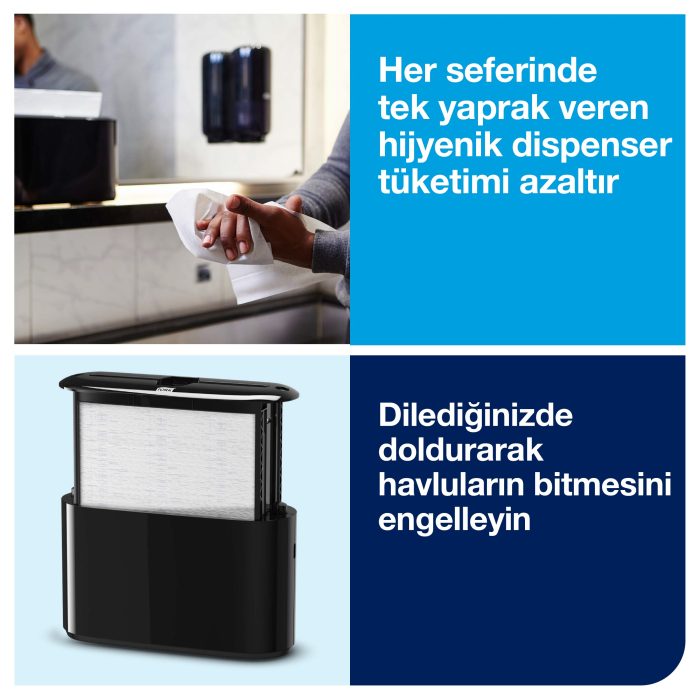 Tork Xpress® Z Katlı Havlu Dispenseri Masaüstü Siyah - Görsel 6