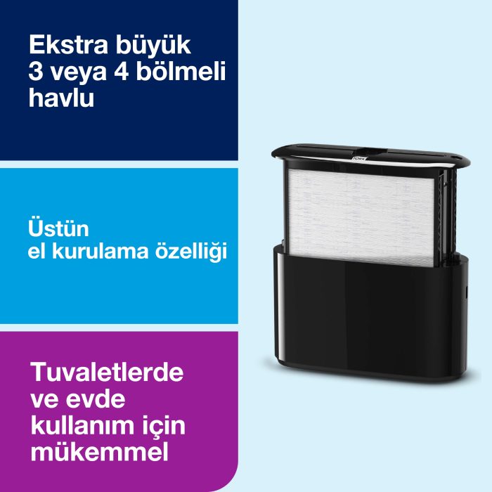 Tork Xpress® Z Katlı Havlu Dispenseri Masaüstü Siyah - Görsel 7