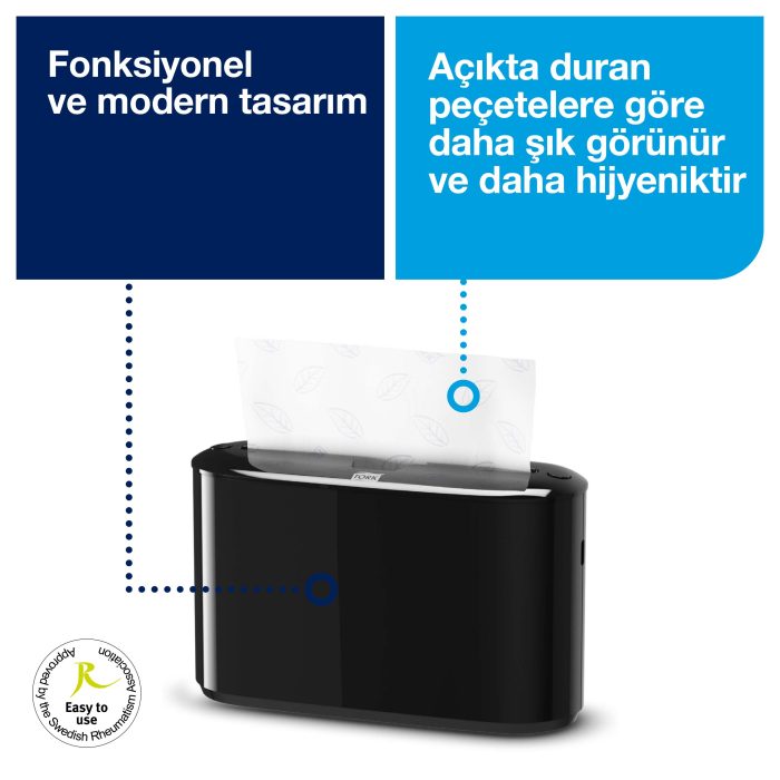 Tork Xpress® Z Katlı Havlu Dispenseri Masaüstü Siyah - Görsel 8
