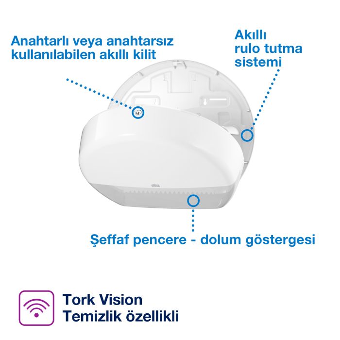 Tork Jumbo Tuvalet Kağıdı Dispenseri Beyaz - Görsel 9