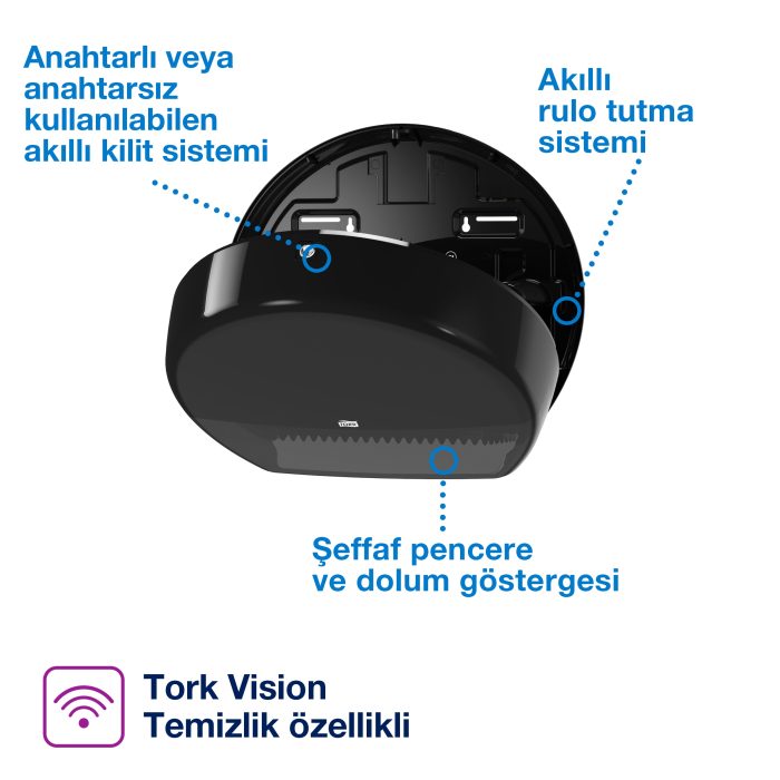 Tork Jumbo Tuvalet Kağıdı Dispenseri Siyah - Görsel 9