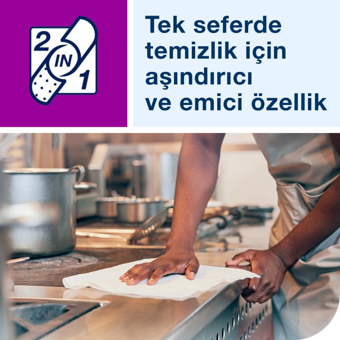 Tork 2’si 1 Arada Ovalama ve Temizlik Bezi Beyaz - Görsel 3